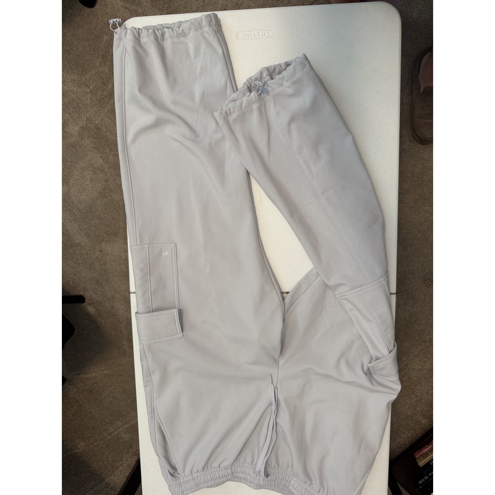 Victoria's Secret Pink Parachute Cargo Pants Sz XL Ivory Drawstring
